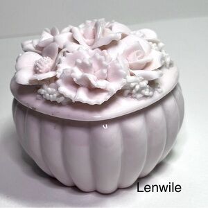 💗Vintage Ardalt Creation Japan “Verithin” Floral Heart Trinket Box Lenwile